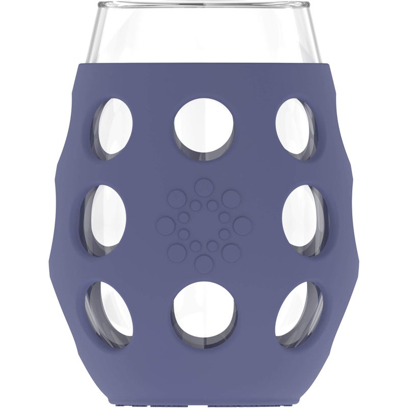 Lifefactory 11-Ounce Indoor/Outdoor Wine Glass with Protective Silicone Sleeve, 4-Pack, Carbon, Dusty purple, Aqua teal, & Cool grey - Image 5